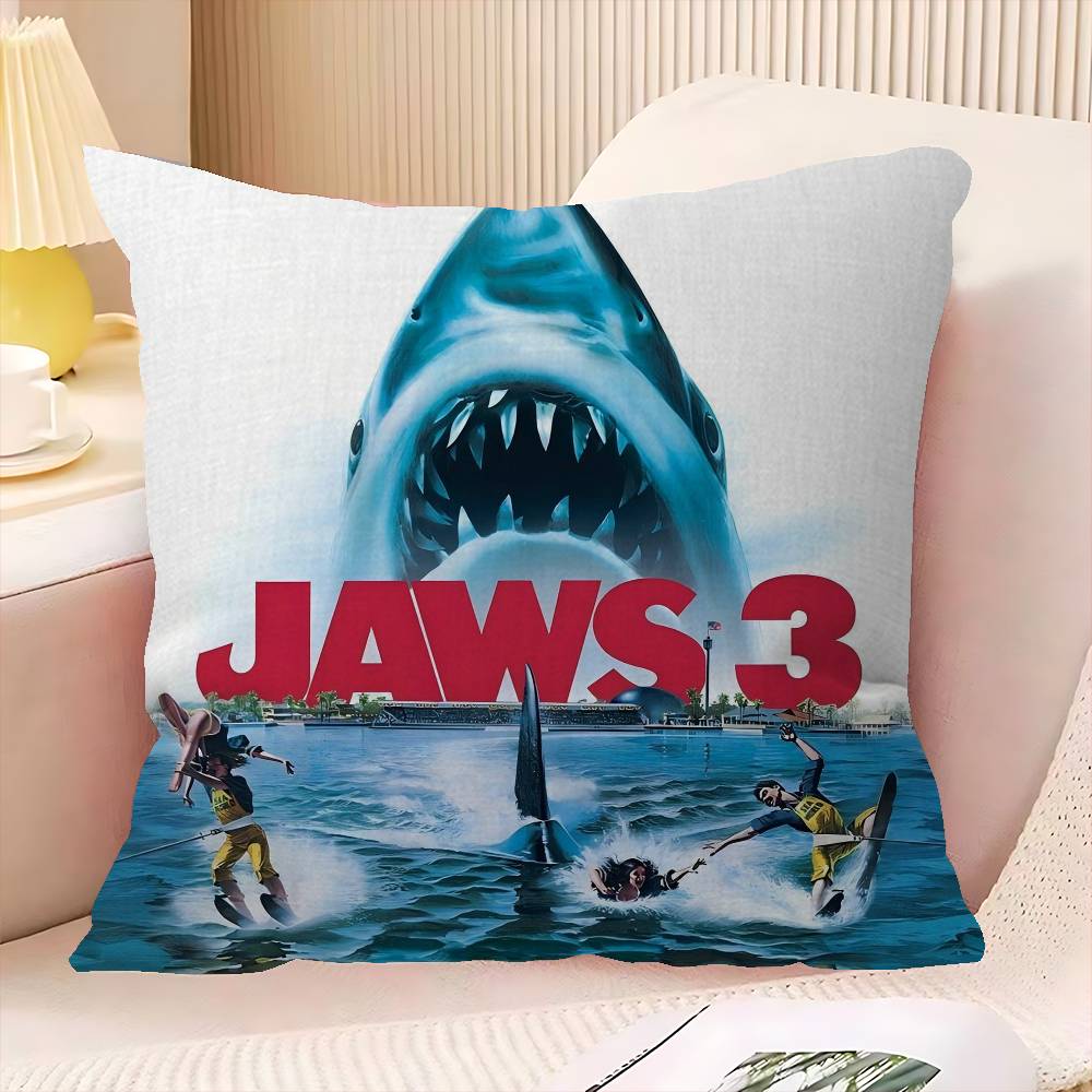 Classic J-Jaws Thriller Movie Cushion Cover Pillow Cover Decor Pillowcase Printed Cushion Case For Couch