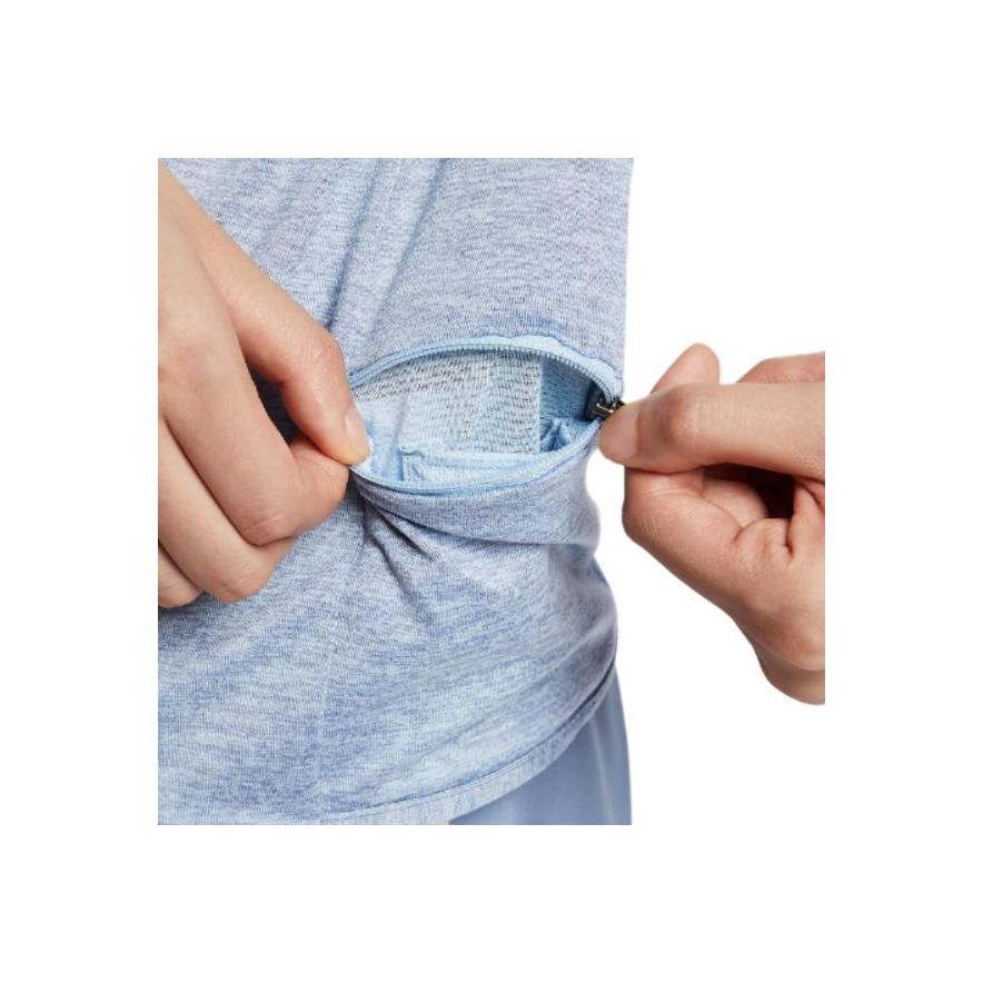 Nike Dri-FIT Solid Color Round Neck Quick-Dry Casual Long Sleeve T-Shirt Women Tops Light-Blue FB4298-440