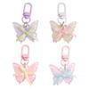 Sweet Butterfly Keychain Cute Ribbon Bow Keyring Creative Jelly Butterfly Pendant  Backpack Decor