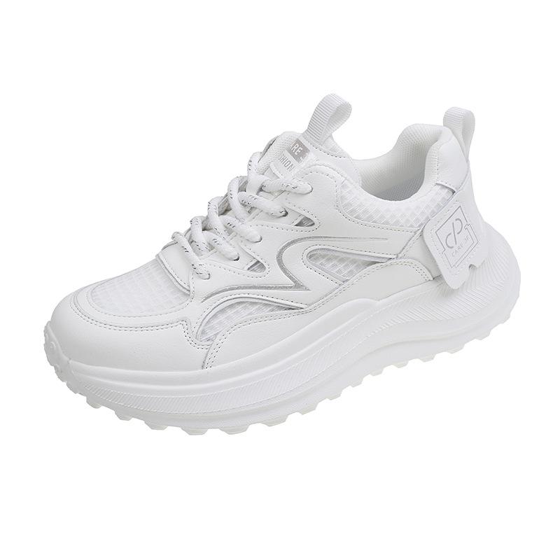 Single net dad shoes women 2025 summer season new mesh breathable Hong Kong style versatile women's shoes casual sports white shoes