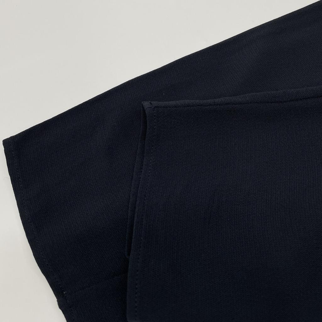 HERMES Navy Silk Blend Ribbon Tie Dress dress 34 NavyUsed