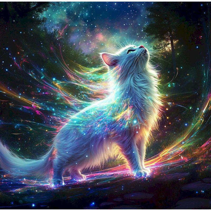 

Алмазная вышивка Полный комплект Животное Алмазная картина Фэнтези Кошка Полная квадратная дрель Алмазная мозаика Декорация для стен Full Round 20x20CM