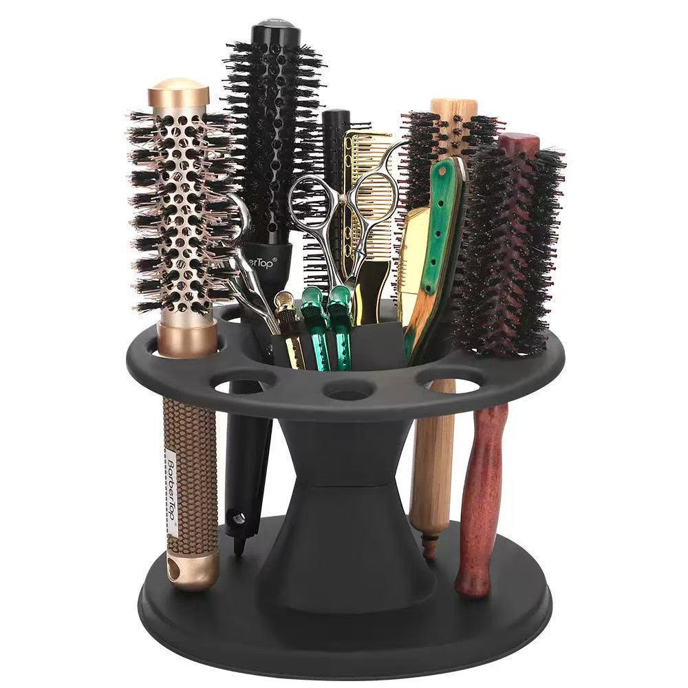 Round Hairbrush Holder & Paddle Brush Storage Rack