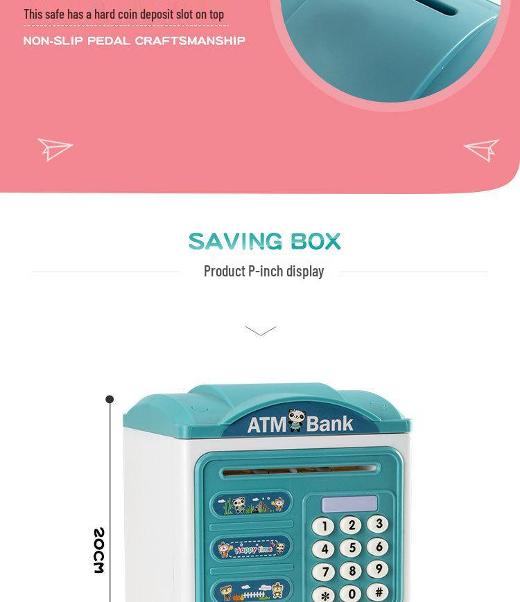 Children's Fingerprint Piggy Bank: Multifunctional Electric Coin Safe & Password Box Toy