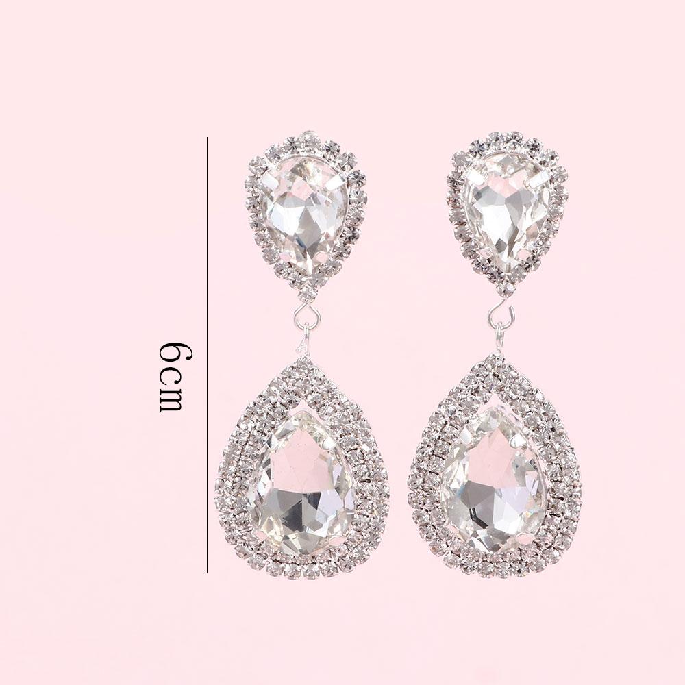 Fashion Sparking Rhinestone Tear Drop Earrings Jewelry Long Earrings Accessories Wedding