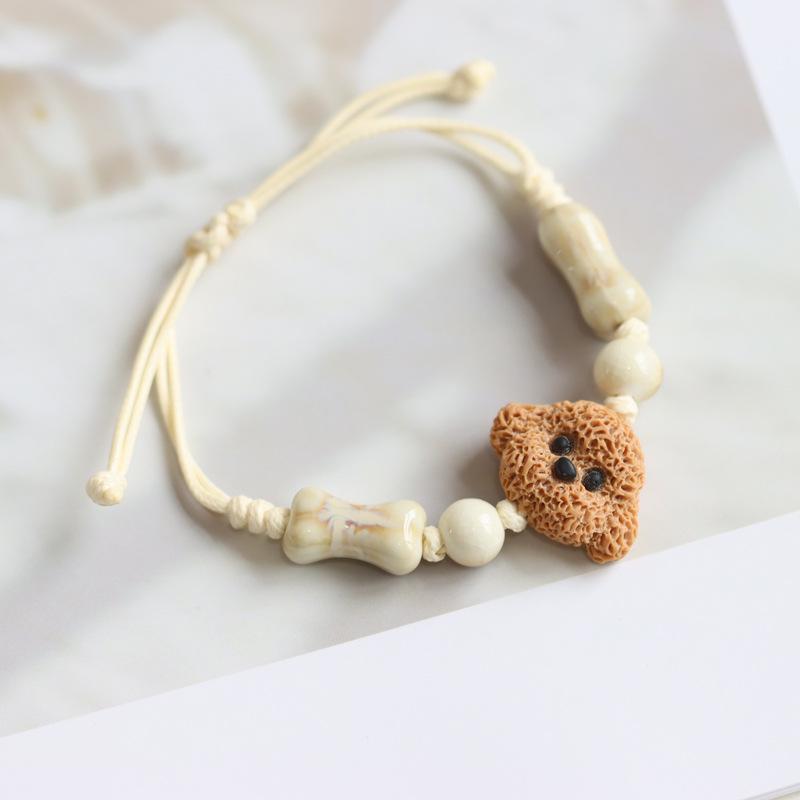Ethnic Style Artistic Woven Jingdezhen Ceramic Hand Rope Student Children's Bracelet