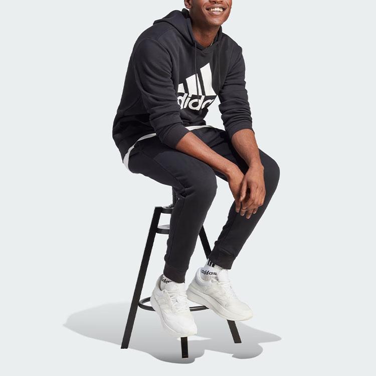 Adidas Genser med hette og lange ermer med bokstavtrykk Herretopper Svart IB4024