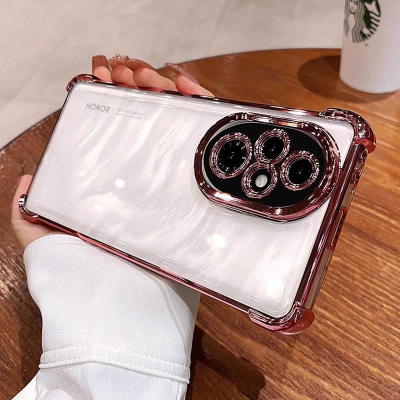 

Роскошный прозрачный противоударный чехол для Huawei Honor 60 70 80 90 100 200 pro X30 X40 X50 X60 PRO Hard Armor Cover Honor200 розовый