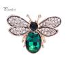 Cute Rhinestones Faux Gem Brooch Pin Bee Shape Suit Lapel Shawl Scarf Badge Wear-resistant Faux Silk Buckle Fashion Accessories
