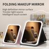 Portable LED Makeup Vanity Mirror For Travel With 3-Color LED Light 360 Degrees Adjustable Mirror With USB Rechargeable Battery