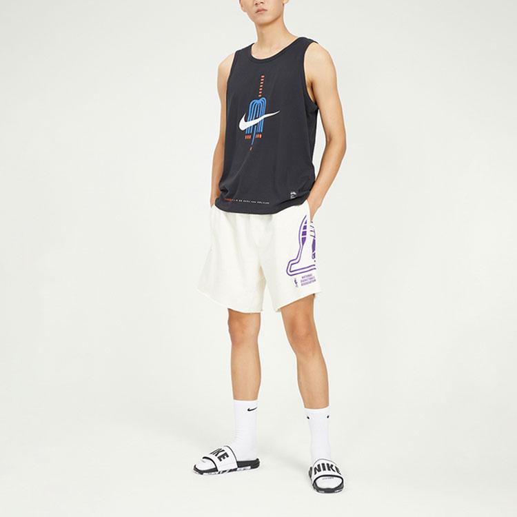 Nike Los Angeles Lakers Logo Print Straight-Leg Basketball Pants Men Bottoms White DR2328-027