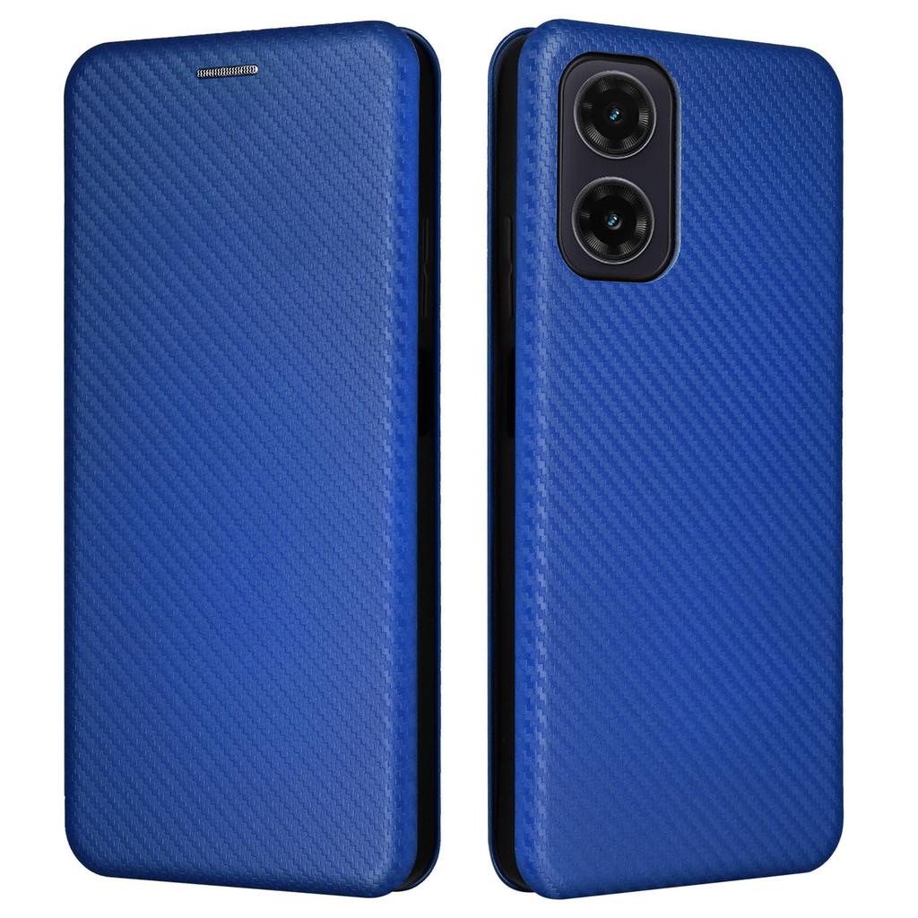For Motorola Moto G35 5G Case Carbon Fiber Texture Drop-Proof PU Leather Phone Cover