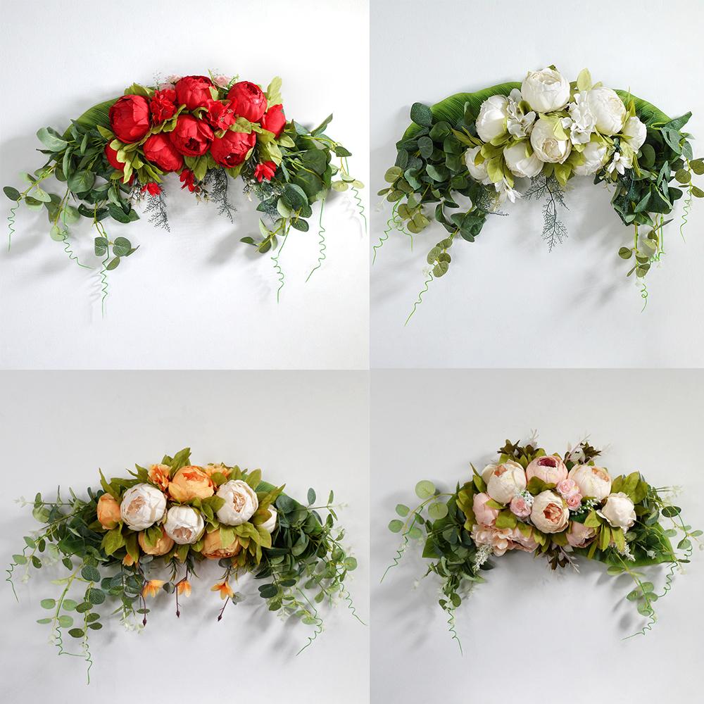 Artificial Wedding Arch Wreath Threshold Champagne Peony Rose DIY Wedding Party Flower Wall Deco Boho Home Decor Christma Wreath