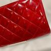 Used CHANEL Matelasse Long Wallet Red Enamel Coco Mark Bi-fold