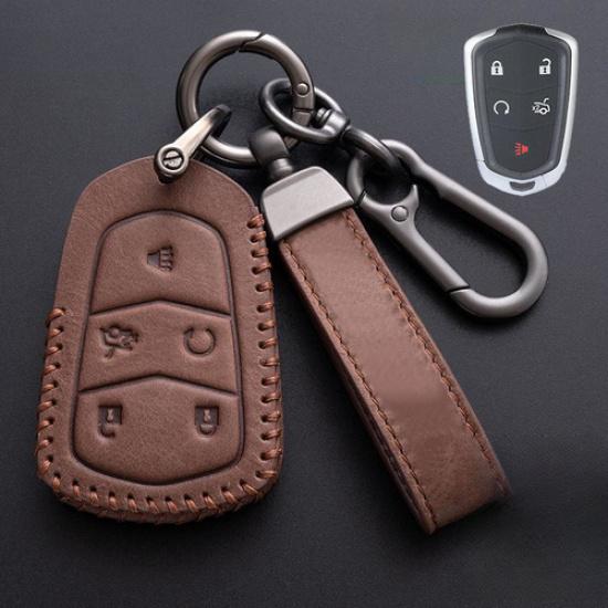 Genuine Leather Car Key Fob Case Cover For Cadillac Escalade ATS XTS CTS CT6 XT5