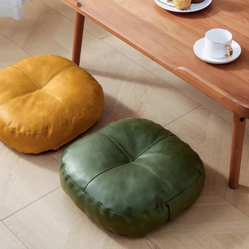 40x6cm/40x10cm Marokkanisches PU-Leder Futon-Kissen Solide Wasserdichte Hocker-Hülle Japanischer Boden-Tatami-Sitz
