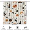 Dekoracje Halloween Zestaw Zasłony Prysznicowej ze Wzorem Dyni i Ducha do Łazienki Pomarańczowy Czarny Biały Halloween Nietoperz Czarownice Ha