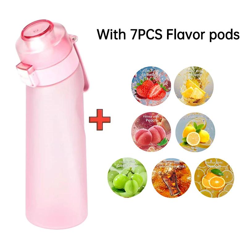 Air Flavored Water Bottle With 7 Flavor Ring Sports Fashion Straw Tritan Plastic Cup Suitable for Outdoor Sports Fitness Airup