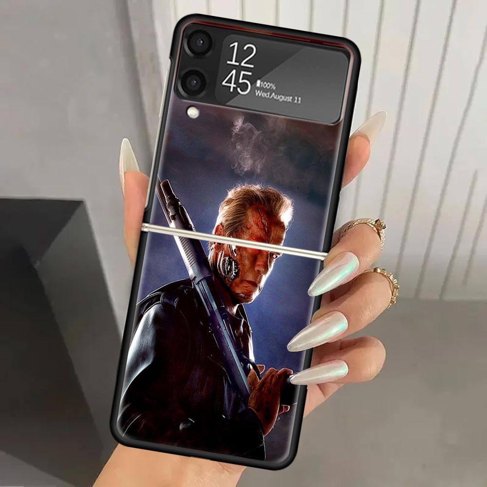 

Arnold Schwarzenegger Terminator Hard PC Phone Case For Samsung Galaxy Z Flip 7 6 5 4 3 Black ZFlip7 ZFlip6 Flip5 Flip4 Flip3 5G Samsung Z Flip 7