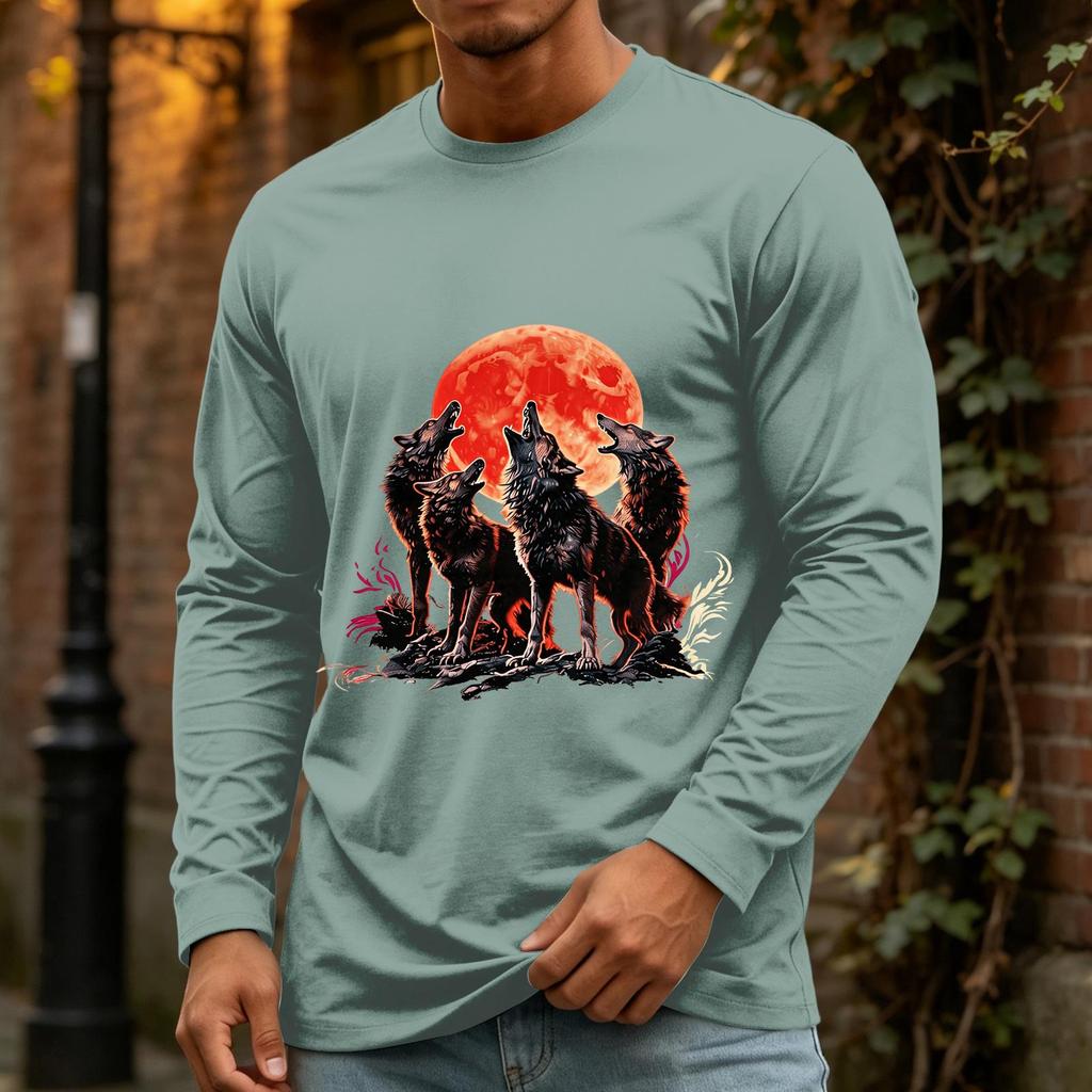 Men's Halloween Long Sleeve Neck Casual Shirt