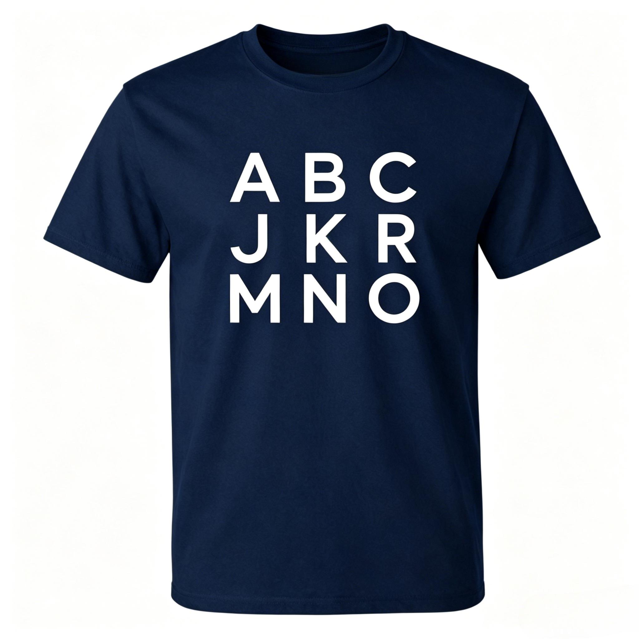 Unisex 100 Cotton TShirt Minimal Abc Jkr Mno Block Letter Print Oversize Casual Basic Short Sleeve Tee S