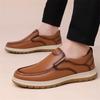 New Fashion Black Brown Thick-soled Loafers Men's All-match Leather Platform Casual Shoes Male Luxury Designer Walking Footwears