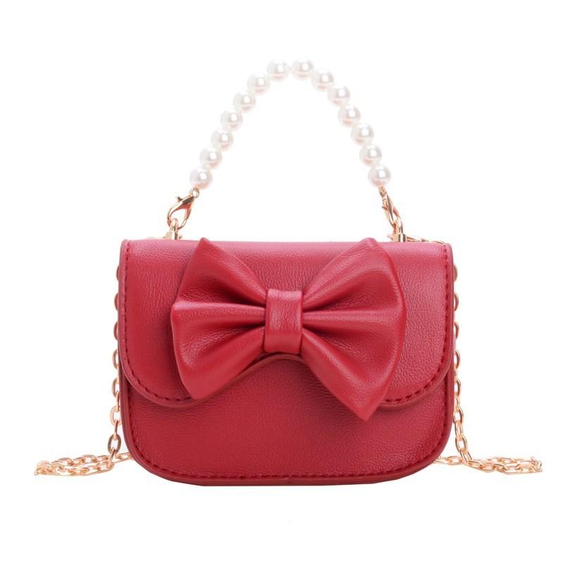 Kid Girl Single Shoulder Bag Pu Material With Stitching Design For Daily Use
