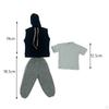 3 Pieces 1/6 Men Sleeveless Hoodie Pants Short Sleeve, Handmade Doll Clothes, Fashion Cloth Costume