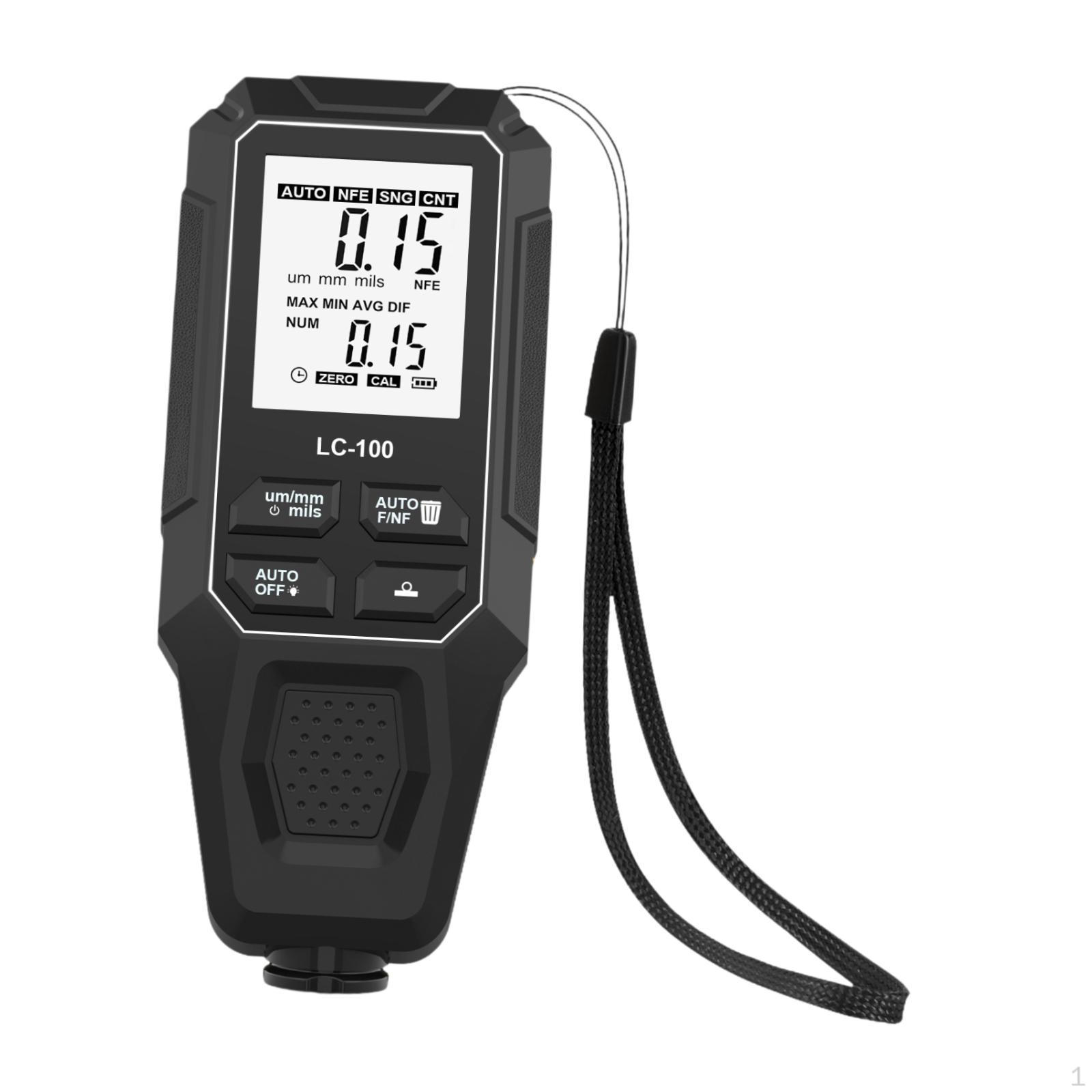 Coating Tester, Paint Thickness Gauge, Digital Display, Layer Automatic Detection, чёрный