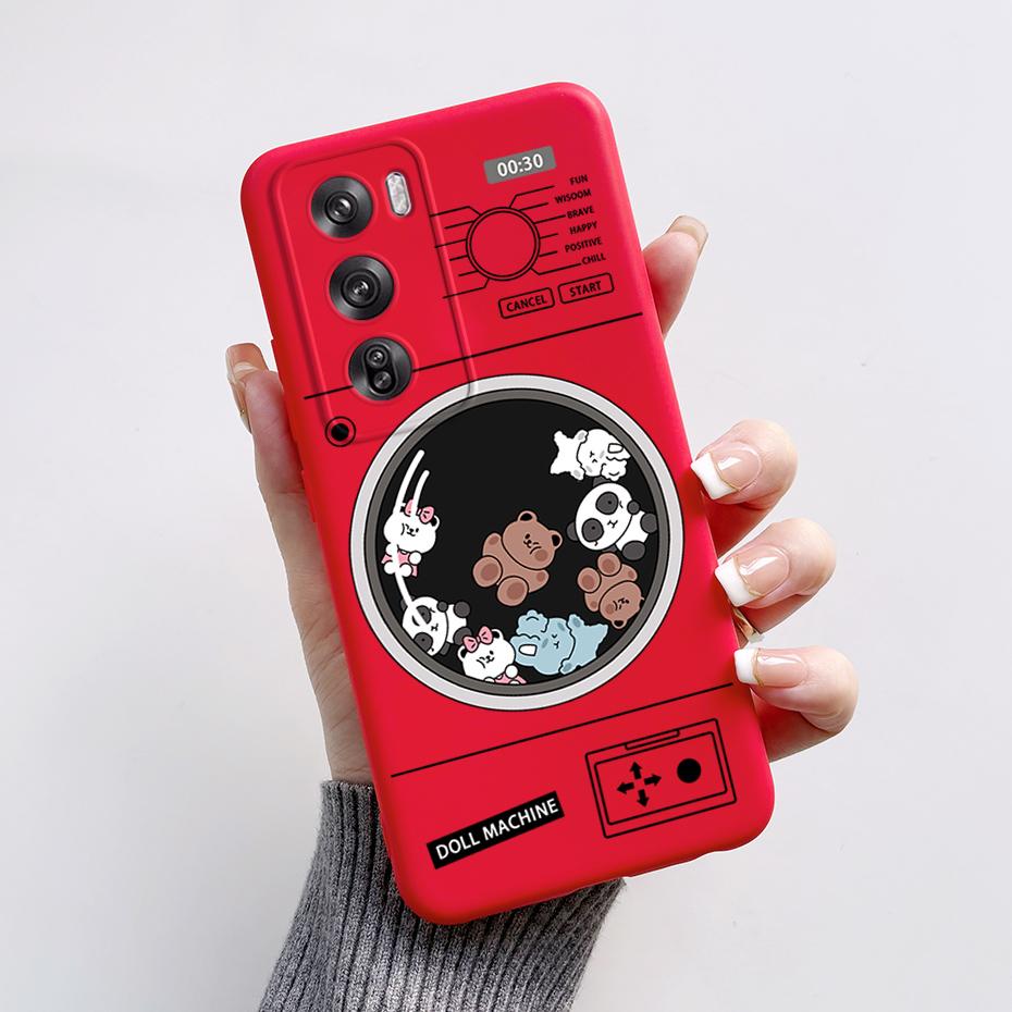For OPPO Reno 12 Pro Case Cute Bear Cartoon Frog Back Cover Matte Silicone Soft Phone Case For OPPO Reno 12 Reno12 Pro 5G Fundas