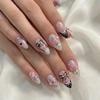 30 Tablets/Box Almond-shaped Press-on Nails Bow Design Artificial Nail Tips  Women and Girls