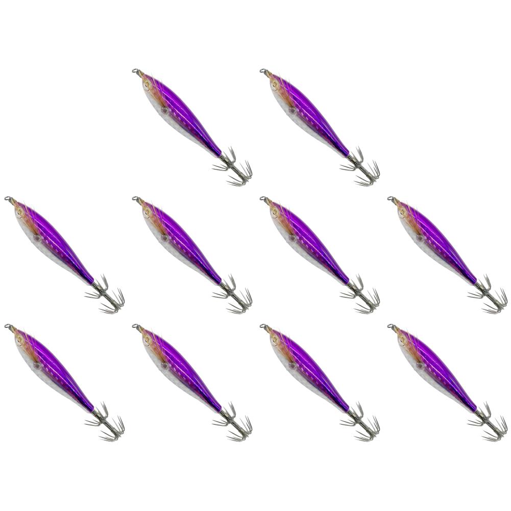 2-10PCS 5.5g Laser Luminous Floating Horizontal Wood Shrimp Lure Squid Jigging Shrimp Hook Octopus Cuttlefish Fishing Baits