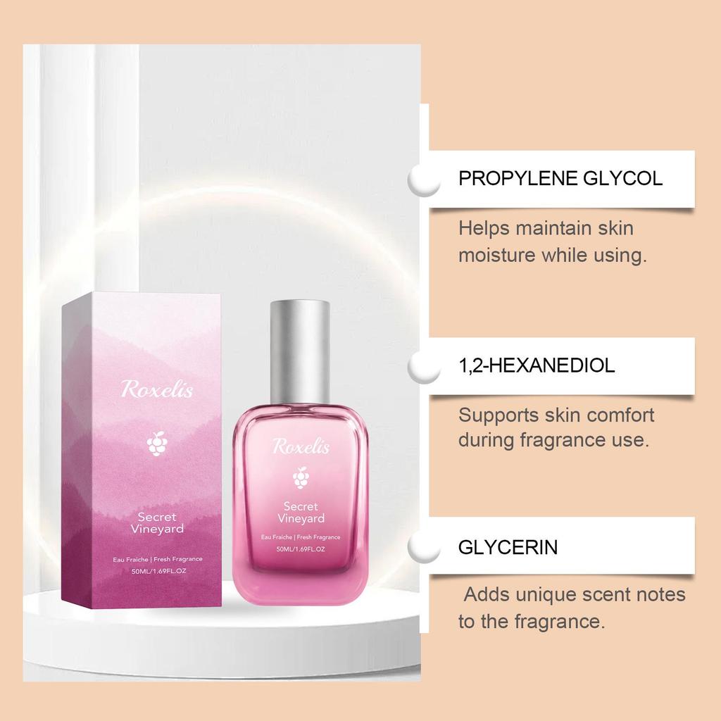 Vineyard Perfume: Fresh, Elegant, Long-lasting Scent with Rich Layers, Gentle for Daily Use, Commute, Dating & Travel.