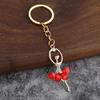 2Pcs Ballerina Keychain Pendant Lightweight Metal Rhinestone Keychain Portable Elegant Bag
