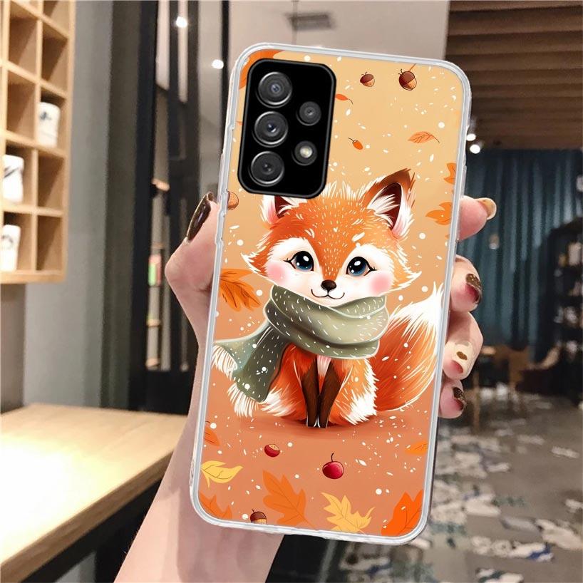 Animal Fox Silicon Phone Case For Samsung Galaxy A52 A51 A50S A42 A32 A22 A12 A02S A30S A20S A10S A41 A31 A21S A40 A30 A70