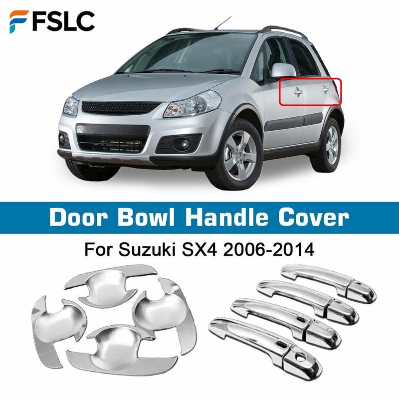 Door Bowl Handle Cover Car Decoration For Suzuki SX4 2006-2014 Smart Keyhole Cars Accessories Chrome Silver Exterior Styling