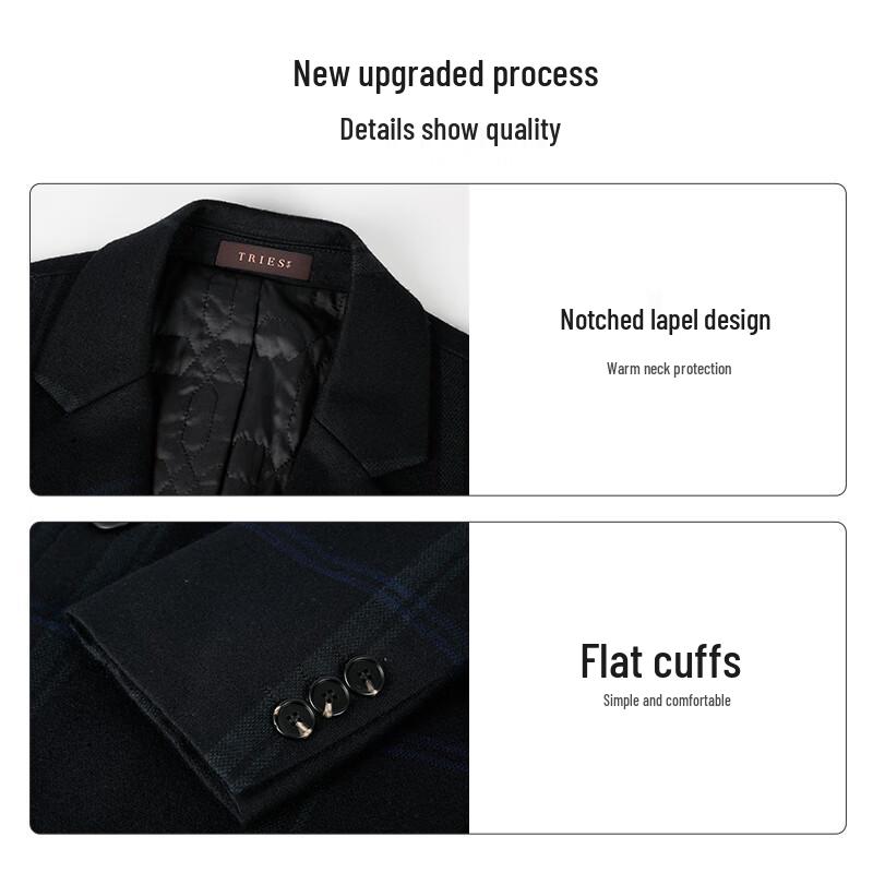 Talent Men's Mid-Length Wool Blend Overcoat