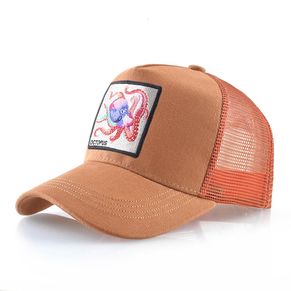 Erkekler ve Kadınlar İçin Ahtapot Yamalı Unisex Beyzbol Şapkası Dört Mevsim Snapback Kamyoncu Şapkaları Açık Hava Nefes Alabilir Rahat Spor Şapkası