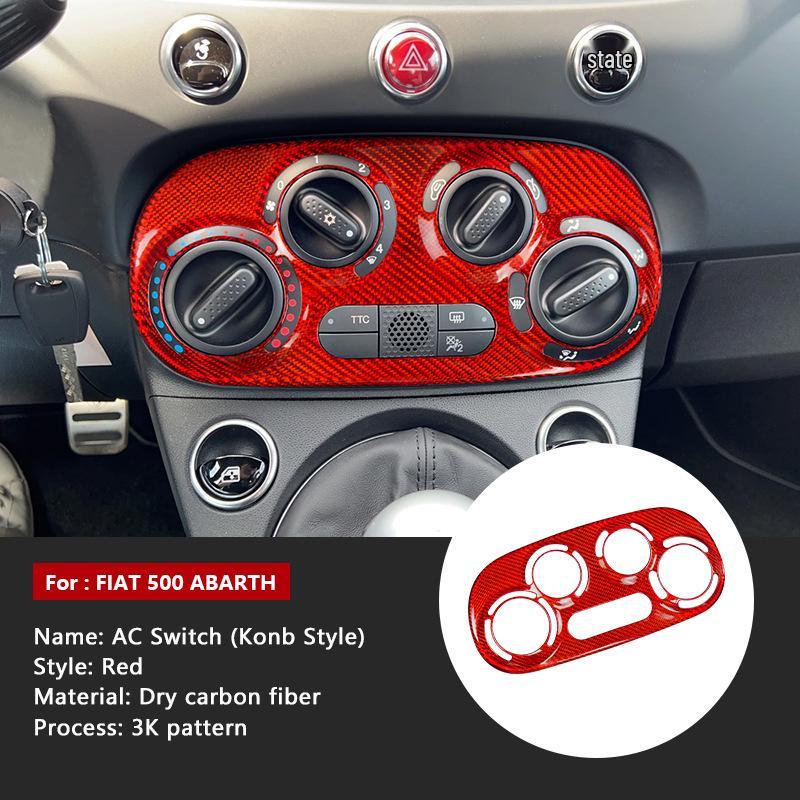 Carbon Fiber AC Switch Frame Sticker for Fiat 500 Interior