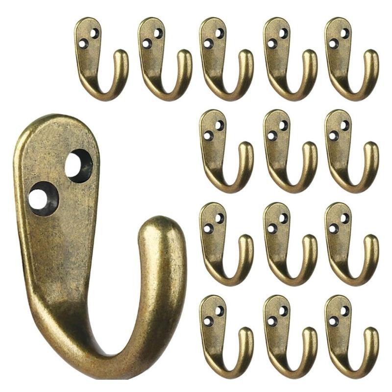 Pack of 20 Zinc Alloy Wall Hook Sturdy Waterproof Rustproof Ideal for Multipurpose Use in Any Room for Jackets Robes Bags