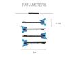 4 Stück Damen Blaue Schmetterlings-Haarnadeln Elegante Gaze Haarspangen Mode Haarschmuck