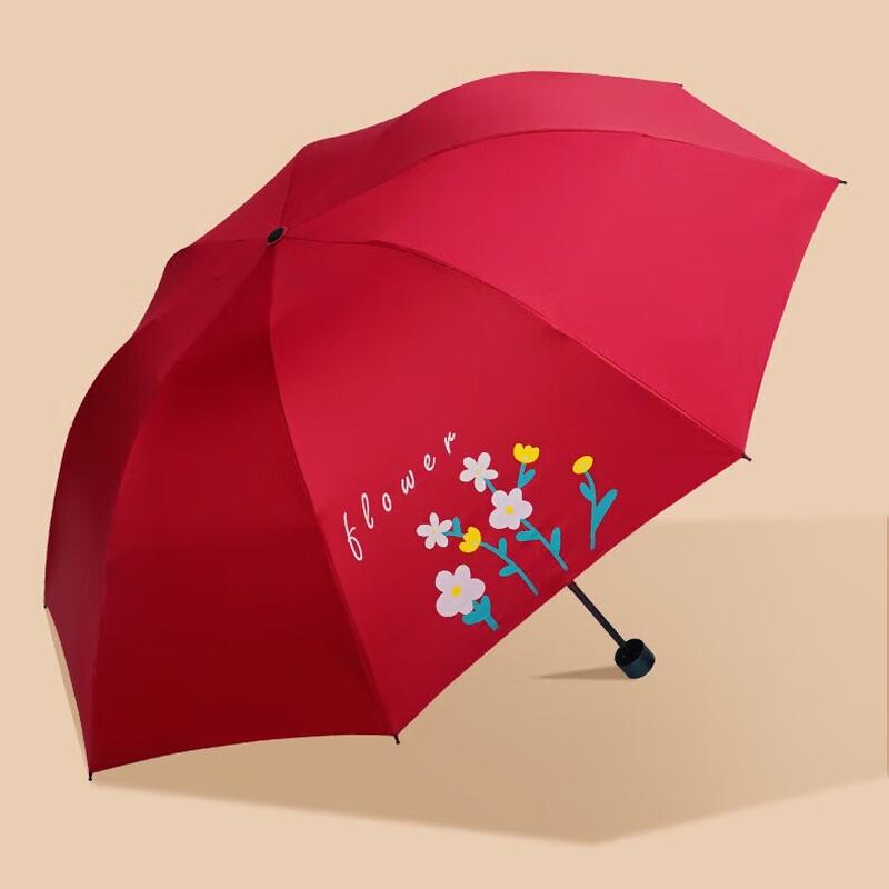 Hongye Artistic Floral Reinforced Folding Sun & Rain Umbrella