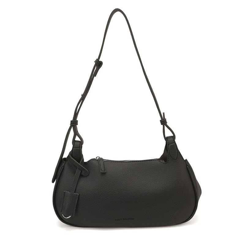 IELGY Casual Commuter Underarm Bag Simple Texture Lychee Pattern Portable Dumpling Bag
