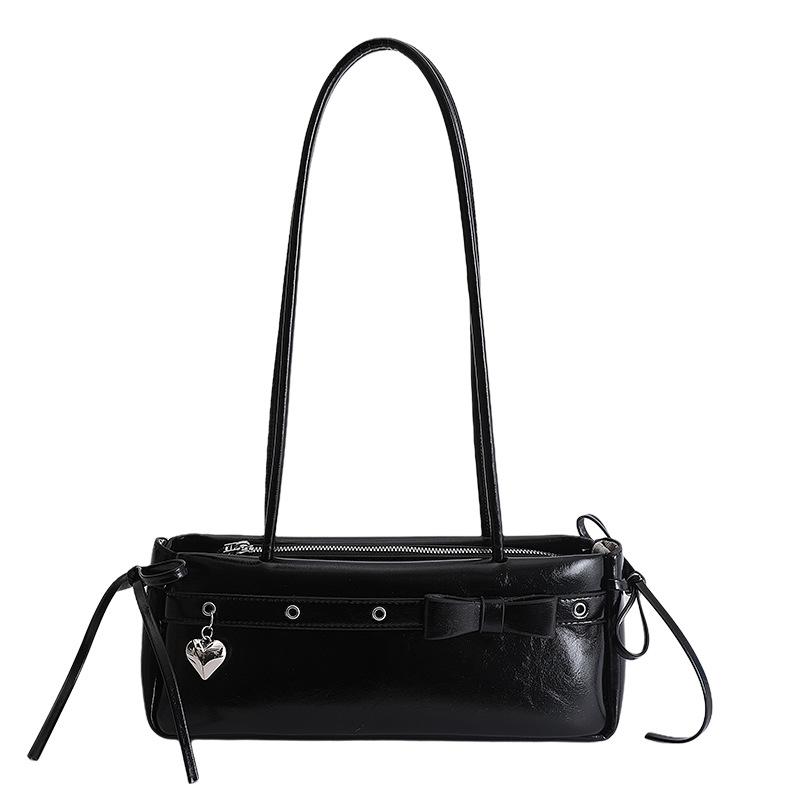 

New trend, new baguette bag, retro niche handbag, women s niche new product, personality and versatile commuter crossbody bag чорний