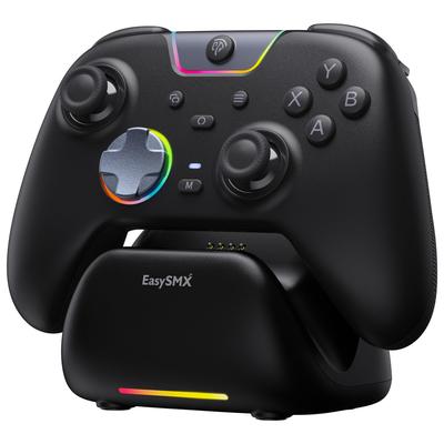 EasySMX X05PRO PC Charging Ergonomic Textured 1000mAh RGB 1000Hz Polling Hall Turbo Vibration 3 Compatible with Controller, Wireless/Wired Connection,