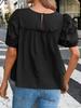 Blusa da Donna in Cotone Babydoll Manica a Sbuffo Smocked Peplo Top Svasato