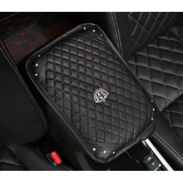 Console Box Pad Car Accessories Leather Armrest Cushion Cover Center Black