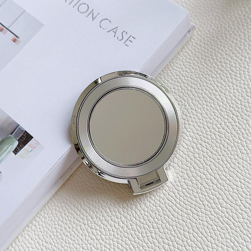 

Магнитный держатель для мобильного телефона с гальваническим покрытием цвета конфет, складной, с защитой от падения, с металлическим кольцом, пряжкой, липкой наклейкой на заднюю панель, зеркальцем для макияжа 4# серый