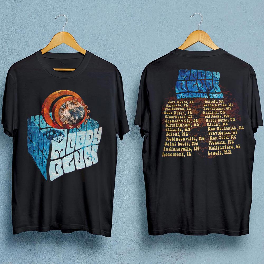 THE MOODY BLUES Band Tour Concert Cotton Black All Size For Men Shirt SE373 Unisex T-Shirt L