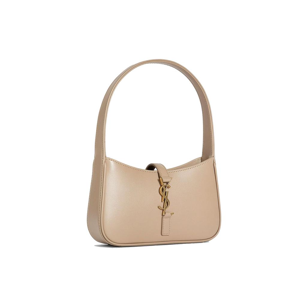 Saint Laurent Ysl Le5A7 Gold Logo Classic Hook Closure Design Smooth Cowhide Hobo Bag Women bags Dark-Beige 710318-2R20W-2721